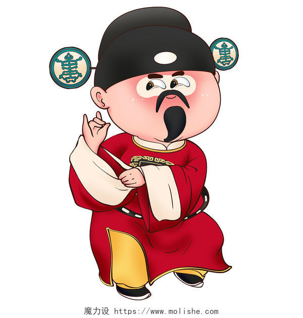 卡通可爱传统文化戏曲京剧角色人物丑角搞怪插画国粹元素